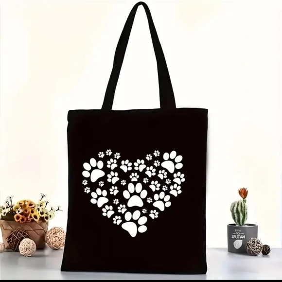 Dog Paw Print Heart Graphic T Shirt - Picture 2 of 3
